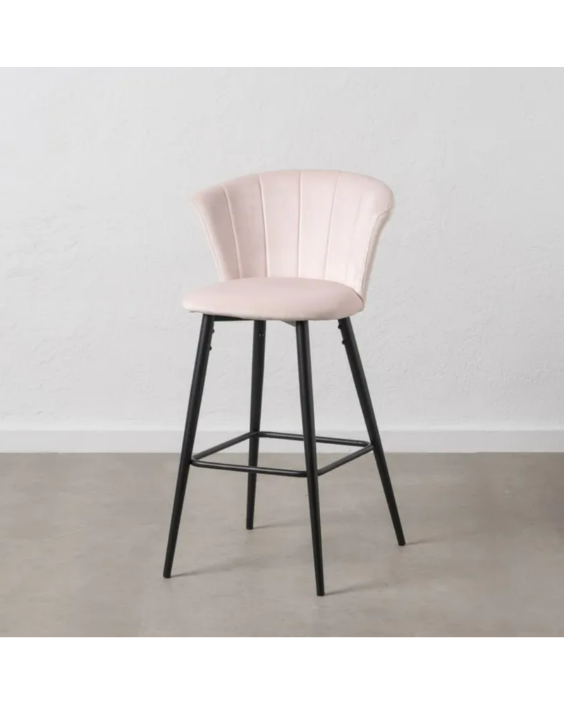 TABURETE TERCIOPELO ROSA TEJIDO-METAL 56 X 52 X 98 CM | Sillas y Taburetes |    MATERIAL TEJIDO-METAL  MODELO TERCIOPELO  TEM...