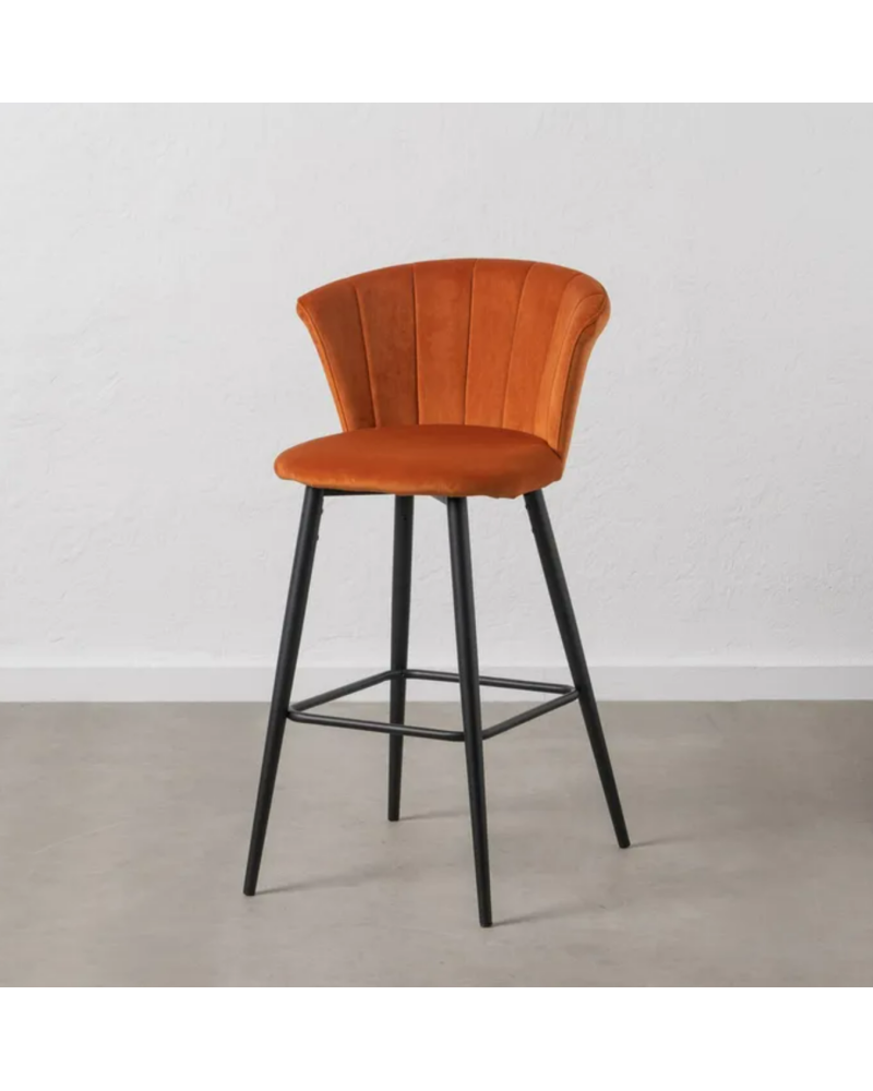 TABURETE TERCIOPELO TERRACOTA TEJIDO-METAL 56 X 52 X 98 CM | Sillas y Taburetes |    MATERIAL TEJIDO-METAL  MODELO TERCIOPELO...