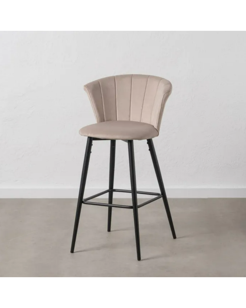 TABURETE TERCIOPELO GRIS TEJIDO-METAL 56 X 52 X 98 CM | Sillas y Taburetes |    MATERIAL TEJIDO-METAL  MODELO TERCIOPELO  TEM...