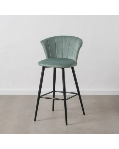 TABURETE TERCIOPELO VERDE MENTA TEJIDO-METAL 56 X 52 X 98 CM | Sillas y Taburetes |    MATERIAL TEJIDO-METAL  MODELO TERCIOPE...