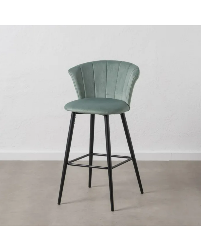 TABURETE TERCIOPELO VERDE MENTA TEJIDO-METAL 56 X 52 X 98 CM | Sillas y Taburetes |    MATERIAL TEJIDO-METAL  MODELO TERCIOPE...