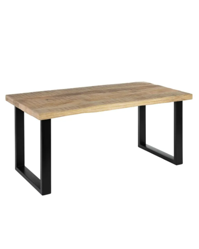 MESA COMEDOR NATURAL-NEGRO 160 X 80 X 76 CM | Mesas |    MATERIAL MADERA-HIERRO  TEMPORADA CATÁLOGO  COLOR NATURAL-NEGRO  PIE...