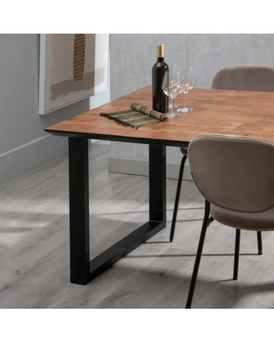 MESA COMEDOR NEGRO-MARRÓN MADERA-HIERRO 200 X 100 X 76 CM | Mesas |    MATERIAL MADERA-HIERRO  TEMPORADA CATÁLOGO  COLOR NEGR...