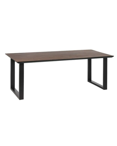 MESA COMEDOR NEGRO-MARRÓN MADERA-HIERRO 200 X 100 X 76 CM | Mesas |    MATERIAL MADERA-HIERRO  TEMPORADA CATÁLOGO  COLOR NEGR...