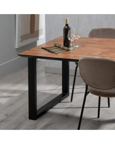 MESA COMEDOR NEGRO-MARRÓN MADERA-HIERRO 160 X 90 X 76 CM | Mesas |    MATERIAL MADERA-HIERRO  TEMPORADA PROMO  COLOR NEGRO-MA...
