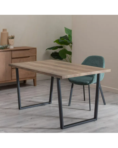 MESA COMEDOR MARRÓN-NEGRO DM-METAL SALÓN 150 X 90 X 75 CM | Mesas |    MATERIAL DM-METAL  TEMPORADA CATÁLOGO  COLOR MARRÓN-NE...