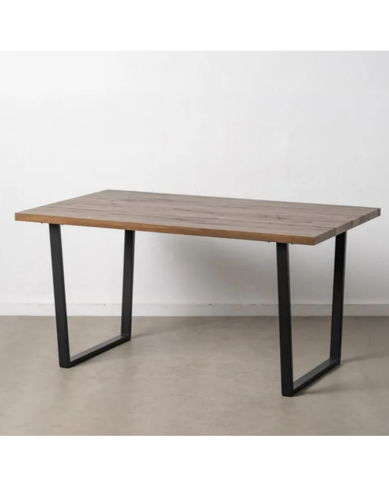 MESA COMEDOR MARRÓN-NEGRO DM-METAL SALÓN 150 X 90 X 75 CM | Mesas |    MATERIAL DM-METAL  TEMPORADA CATÁLOGO  COLOR MARRÓN-NE...