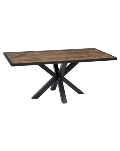 MESA COMEDOR NATURAL-NEGRO 180 X 100 X 76 CM | Mesas |    MATERIAL MADERA-HIERRO  TEMPORADA CATÁLOGO  COLOR NATURAL-NEGRO  PI...