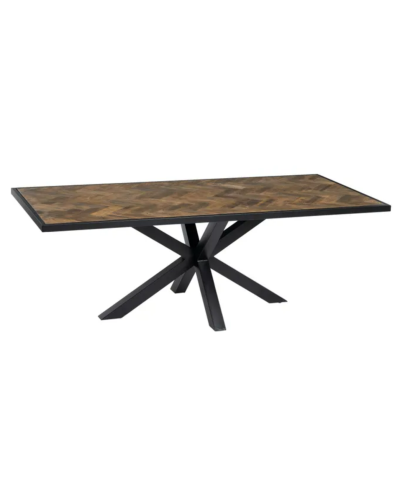 MESA COMEDOR NATURAL-NEGRO 220 X 100 X 76 CM | Mesas |    MATERIAL MADERA-HIERRO  TEMPORADA CATÁLOGO  COLOR NATURAL-NEGRO  PI...