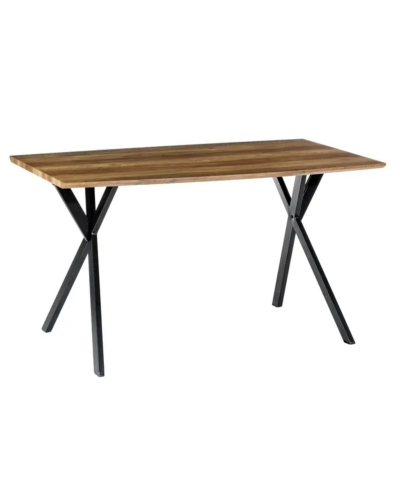 MESA COMEDOR NEGRO-MARRÓN METAL / MDF 140 X 80 X 76 CM | Mesas |    MATERIAL METAL / MDF  COLOR NEGRO-MARRÓN  PIEZA MESA COME...