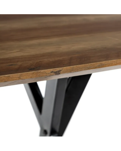 MESA COMEDOR NEGRO-MARRÓN METAL / MDF 140 X 80 X 76 CM | Mesas |    MATERIAL METAL / MDF  COLOR NEGRO-MARRÓN  PIEZA MESA COME...