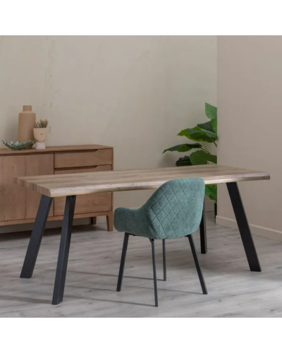 MESA COMEDOR MARRÓN-NEGRO DM-METAL SALÓN 180 X 90 X 75 CM | Mesas |    MATERIAL DM-METAL  TEMPORADA CATÁLOGO  COLOR MARRÓN-NE...