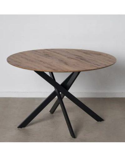 MESA COMEDOR NATURAL-NEGRO DM-METAL 120 X 120 X 75 CM | Mesas |    MATERIAL DM-METAL  TEMPORADA CATÁLOGO  COLOR NATURAL-NEGRO...