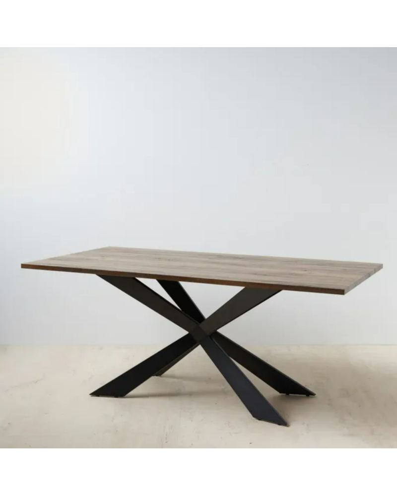 MESA COMEDOR NEGRO-MARRÓN METAL / MDF 180 X 93 X 75 CM | Mesas |    MATERIAL METAL / MDF  TEMPORADA PROMO  COLOR NEGRO-MARRÓN...