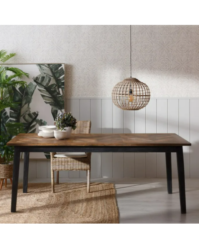 MESA COMEDOR NATURAL-NEGRO 200 X 100 X 76 CM | Mesas |    MATERIAL MADERA DE MANGO  TEMPORADA CATÁLOGO  COLOR NATURAL-NEGRO  ...