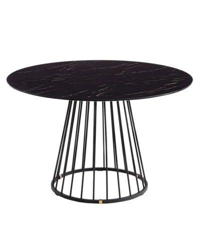 MESA COMEDOR MARMOLADO NEGRO 120 X 120 X 75 CM | Mesas |    MATERIAL ACERO-CRISTAL  MODELO MARMOLADO  TEMPORADA CATÁLOGO  COL...