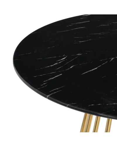 MESA COMEDOR MARMOLADO NEGRO-ORO 90 X 90 X 75 CM | Mesas |    MATERIAL ACERO-CRISTAL  MODELO MARMOLADO  TEMPORADA PROMO  COLO...