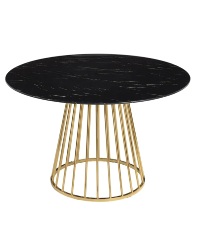 MESA COMEDOR MARMOLADO NEGRO-ORO 120 X 120 X 75 CM | Mesas |    MATERIAL ACERO-CRISTAL  MODELO MARMOLADO  TEMPORADA CATÁLOGO ...