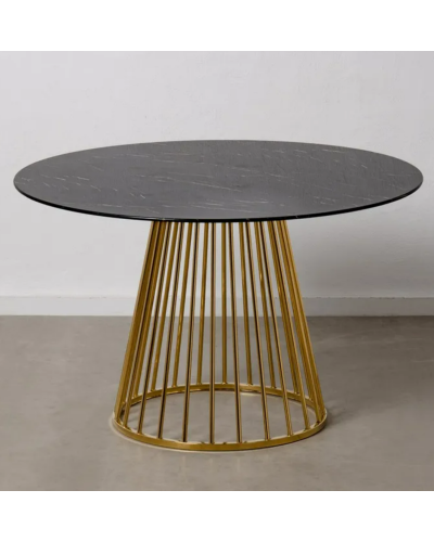 MESA COMEDOR MARMOLADO NEGRO-ORO 120 X 120 X 75 CM | Mesas |    MATERIAL ACERO-CRISTAL  MODELO MARMOLADO  TEMPORADA CATÁLOGO ...