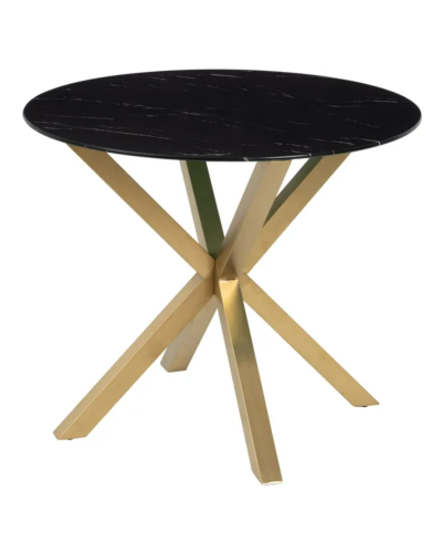 MESA COMEDOR MÁRMOL NEGRO-ORO 90 X 90 X 76 CM | Mesas |    MATERIAL ACERO-CRISTAL  MODELO MÁRMOL  TEMPORADA PROMO  COLOR NEGR...