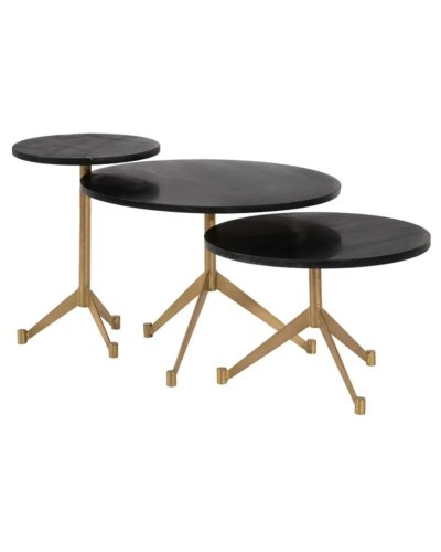 MESA CENTRO NEGRO-ORO HIERRO / MÁRMOL 45 X 45 X 31 CM | Mesas |    MATERIAL HIERRO / MÁRMOL  TEMPORADA PROMO  COLOR NEGRO-ORO...