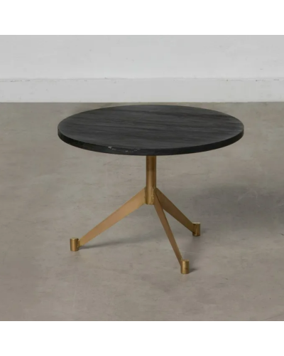 MESA CENTRO NEGRO-ORO HIERRO / MÁRMOL 45 X 45 X 31 CM | Mesas |    MATERIAL HIERRO / MÁRMOL  TEMPORADA PROMO  COLOR NEGRO-ORO...