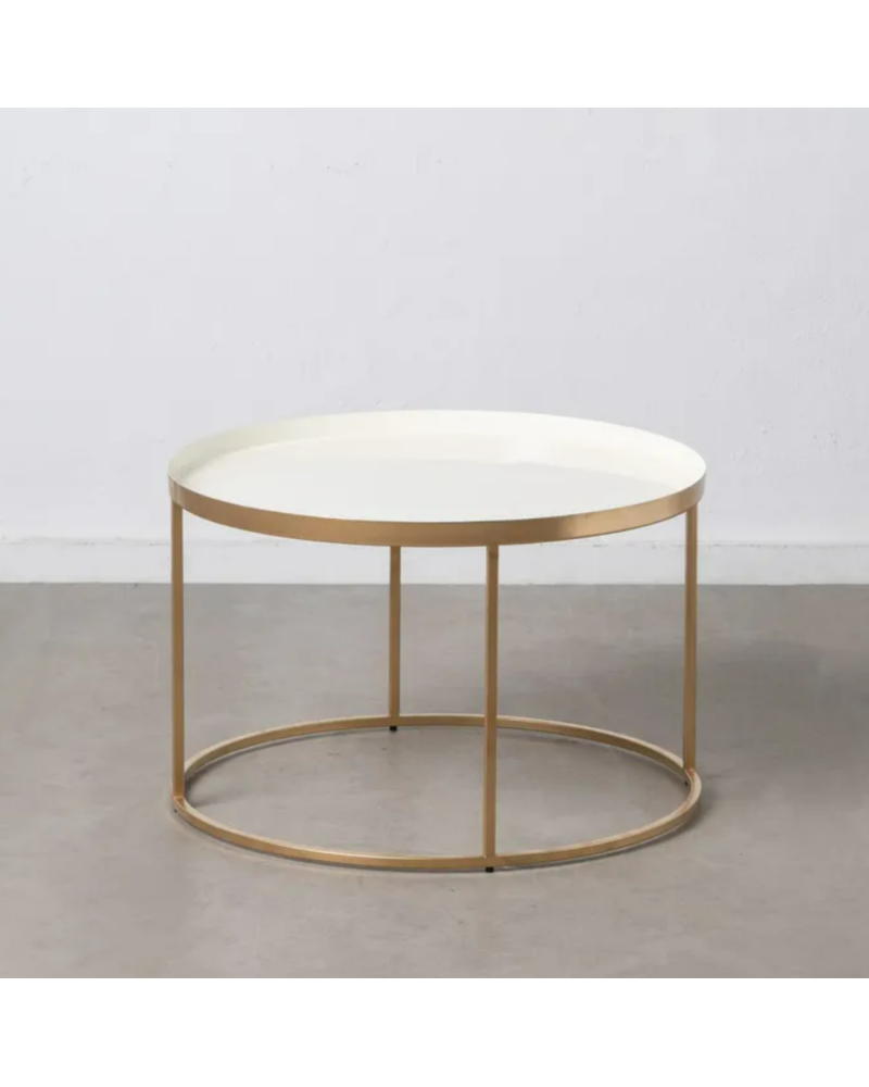 MESA CENTRO CREMA-ORO HIERRO SALÓN 75 X 75 X 47 CM | Mesas |    MATERIAL HIERRO  TEMPORADA PROMO  COLOR CREMA-ORO  PIEZA MESA...