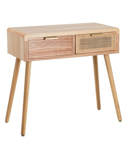 CONSOLA NATURAL MADERA-RATÁN SALÓN 80 X 40 X 78 CM | Consolas |    MATERIAL MADERA-RATÁN  COLECCION HONEY  TEMPORADA CATÁLOGO...