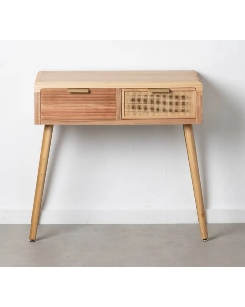 CONSOLA NATURAL MADERA-RATÁN SALÓN 80 X 40 X 78 CM | Consolas |    MATERIAL MADERA-RATÁN  COLECCION HONEY  TEMPORADA CATÁLOGO...