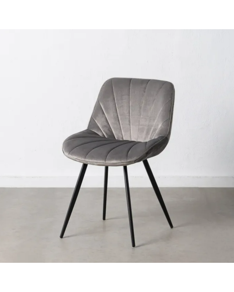 SILLA TERCIOPELO GRIS SALÓN 51 X 55 X 82 CM | Sillas y Taburetes |    MODELO TERCIOPELO  TEMPORADA PROMO  COLOR GRIS  PIEZA S...