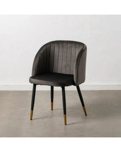 SILLA TERCIOPELO GRIS TEJIDO-METAL SALÓN 54 X 51 X 79,50 CM | Sillas y Taburetes |    MATERIAL TEJIDO-METAL  MODELO TERCIOPEL...