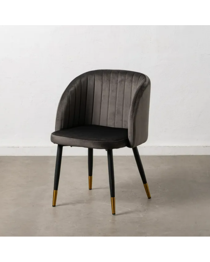 SILLA TERCIOPELO GRIS TEJIDO-METAL SALÓN 54 X 51 X 79,50 CM | Sillas y Taburetes |    MATERIAL TEJIDO-METAL  MODELO TERCIOPEL...