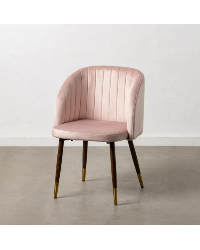 SILLA TERCIOPELO ROSA TEJIDO-METAL SALÓN 54 X 51 X 79,50 CM | Sillas y Taburetes |    MATERIAL TEJIDO-METAL  MODELO TERCIOPEL...