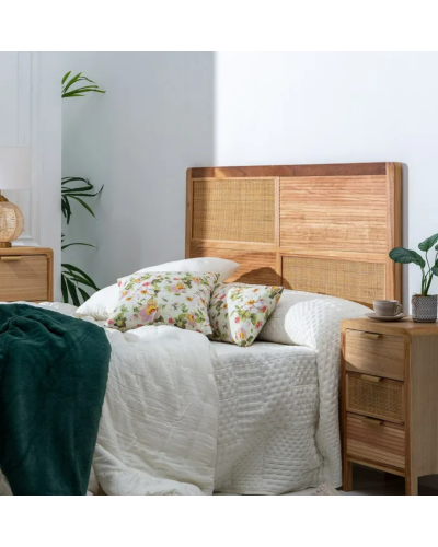 CABECERO 150CM NATURAL MADERA-RATÁN 160 X 3,50 X 120 CM | Cabeceros |    MATERIAL MADERA-RATÁN  COLECCION HONEY  TEMPORADA CA...