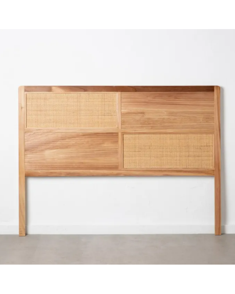 CABECERO 150CM NATURAL MADERA-RATÁN 160 X 3,50 X 120 CM | Cabeceros |    MATERIAL MADERA-RATÁN  COLECCION HONEY  TEMPORADA CA...