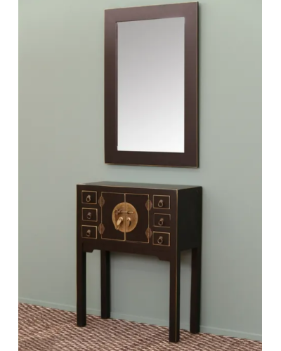 CONSOLA 2 PUERTAS Y 6 CAJONES NEGRO 63 X 26 X 80 CM | Consolas |    MATERIAL MADERA  MODELO 2 PUERTAS Y 6 CAJONES  COLECCION ...