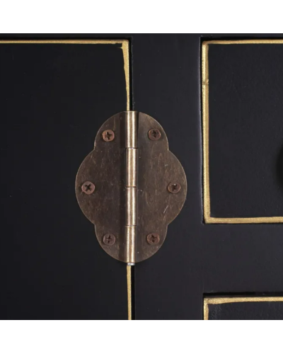 CONSOLA 2 PUERTAS Y 6 CAJONES NEGRO 63 X 26 X 80 CM | Consolas |    MATERIAL MADERA  MODELO 2 PUERTAS Y 6 CAJONES  COLECCION ...