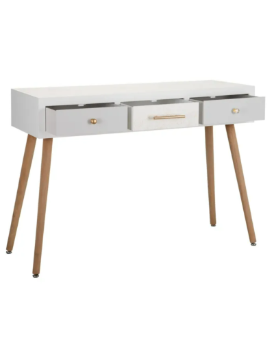 CONSOLA BLANCO-GRIS MADERA PAULONIA 107 X 40 X 78,50 CM | Consolas |    MATERIAL MADERA PAULONIA  COLECCION MARGOT  TEMPORADA...