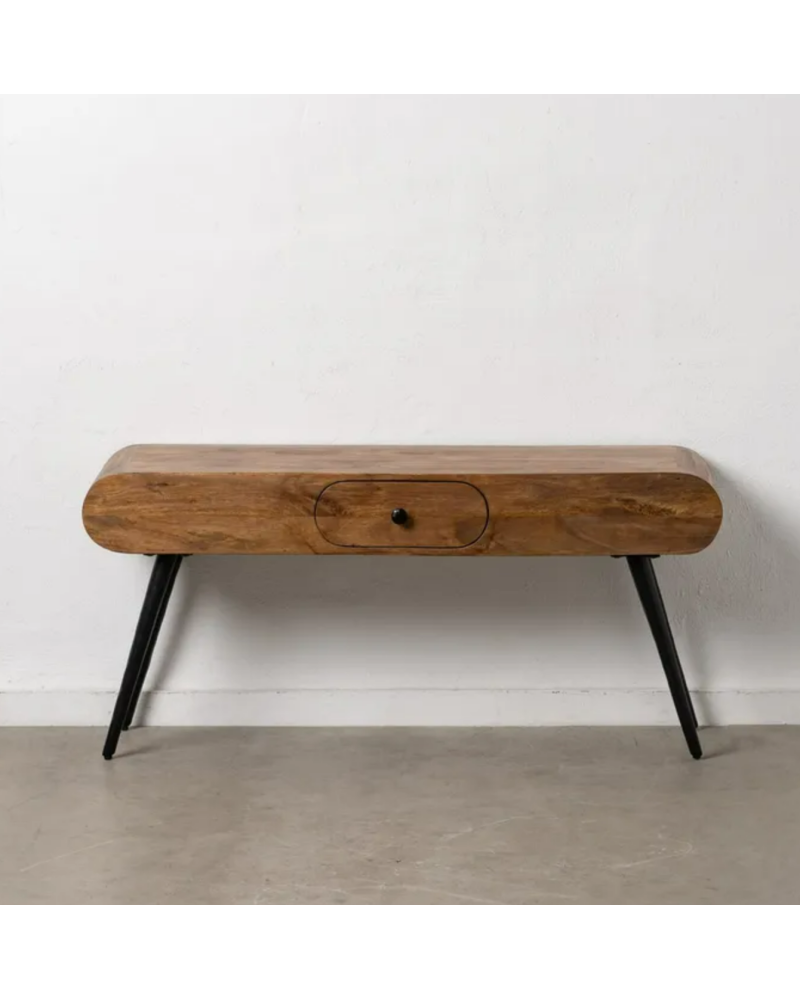 MUEBLE TV NATURAL-NEGRO MADERA-HIERRO 118 X 36 X 55 CM | Mueble TV |    MATERIAL MADERA-HIERRO  TEMPORADA CATÁLOGO  COLOR NAT...