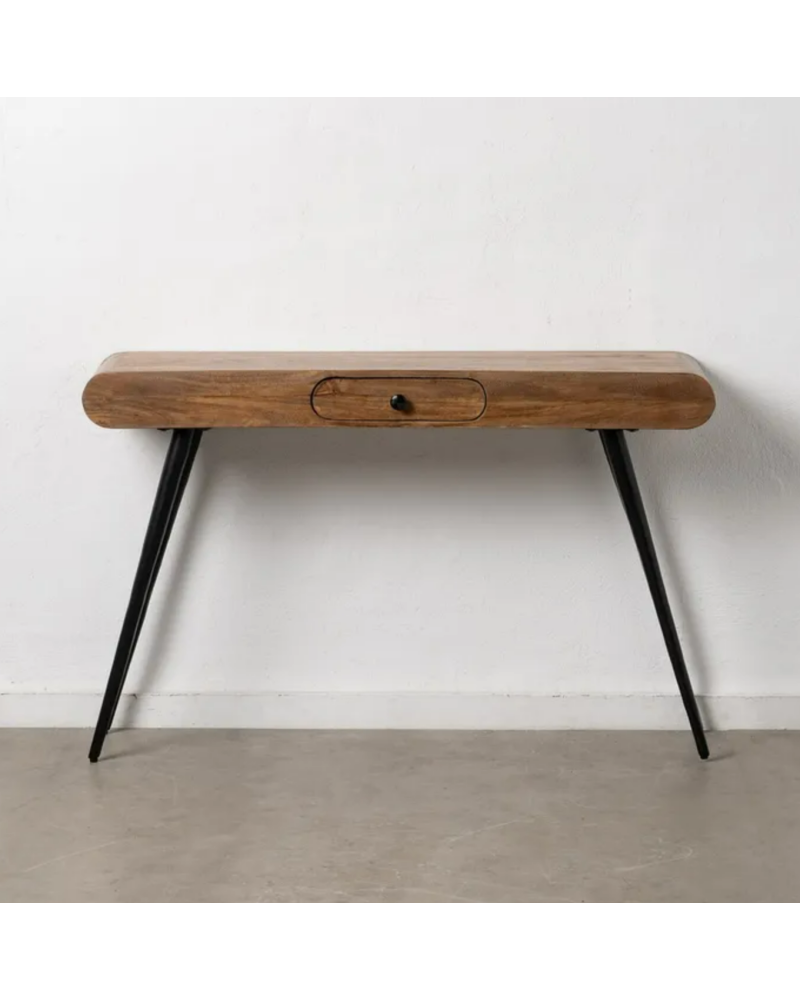 CONSOLA NATURAL-NEGRO MADERA-HIERRO 117 X 36,50 X 75 CM | Consolas |    MATERIAL MADERA-HIERRO  TEMPORADA CATÁLOGO  COLOR NAT...