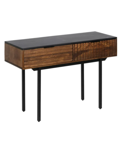 CONSOLA MARRÓN-NEGRO MADERA-HIERRO 110 X 40 X 76 CM | Consolas |    MATERIAL MADERA-HIERRO  TEMPORADA CATÁLOGO  COLOR MARRÓN-...