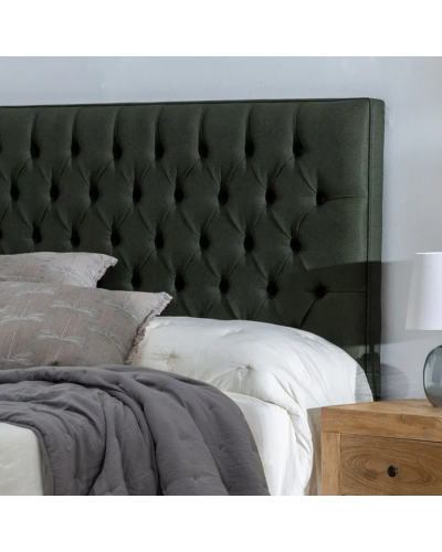 CABECERO VERDE OSCURO LINO DORMITORIO 109 X 10,50 X 125 CM | Cabeceros |    MATERIAL LINO  TEMPORADA PROMO  COLOR VERDE OSCUR...