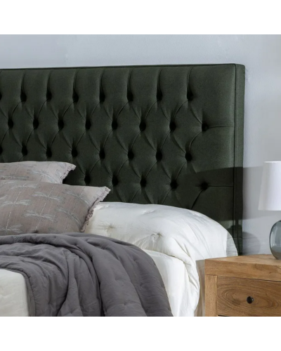 CABECERO VERDE OSCURO LINO DORMITORIO 155 X 10,50 X 125 CM | Cabeceros |    MATERIAL LINO  TEMPORADA PROMO  COLOR VERDE OSCUR...