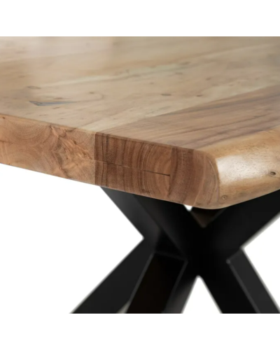 MESA COMEDOR NATURAL-NEGRO 160 X 90 X 76 CM | Mesas |    MATERIAL MADERA-HIERRO  TEMPORADA CATÁLOGO  COLOR NATURAL-NEGRO  PIE...