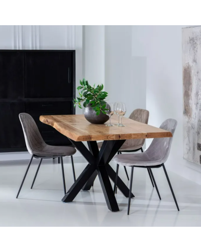 MESA COMEDOR NATURAL-NEGRO 160 X 90 X 76 CM | Mesas |    MATERIAL MADERA-HIERRO  TEMPORADA CATÁLOGO  COLOR NATURAL-NEGRO  PIE...