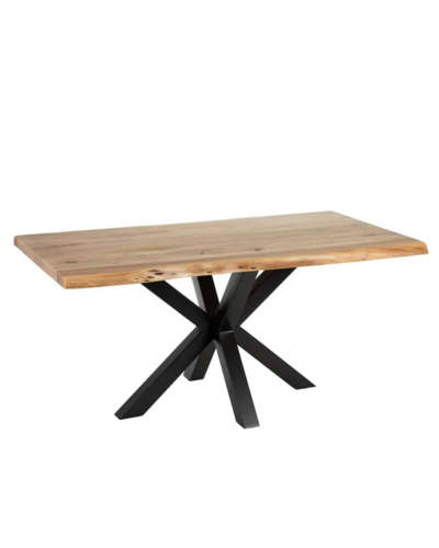MESA COMEDOR NATURAL-NEGRO 160 X 90 X 76 CM | Mesas |    MATERIAL MADERA-HIERRO  TEMPORADA CATÁLOGO  COLOR NATURAL-NEGRO  PIE...