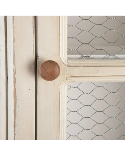 VITRINA BLANCO-NATURAL DM-MADERA SALÓN 56 X 35 X 136,50 CM | Vitrinas |    MATERIAL DM-MADERA  COLECCION DAISY  TEMPORADA PRO...