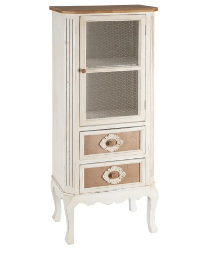 VITRINA BLANCO-NATURAL DM-MADERA SALÓN 56 X 35 X 136,50 CM | Vitrinas |    MATERIAL DM-MADERA  COLECCION DAISY  TEMPORADA PRO...