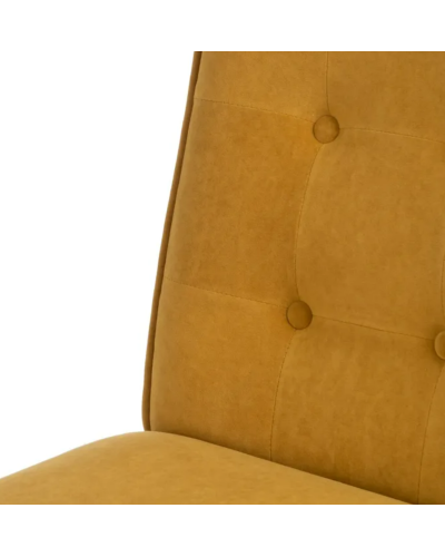 SILLA "CAPITONÉ" MOSTAZA TEJIDO-MADERA 47 X 52 X 92 CM | Sillas y Taburetes |    MATERIAL TEJIDO-MADERA  MODELO "CAPITONÉ"  T...