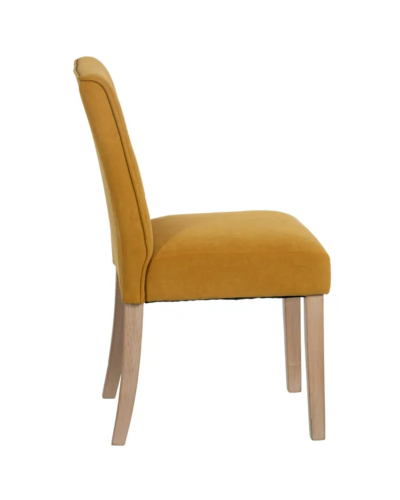 SILLA "CAPITONÉ" MOSTAZA TEJIDO-MADERA 47 X 52 X 92 CM | Sillas y Taburetes |    MATERIAL TEJIDO-MADERA  MODELO "CAPITONÉ"  T...